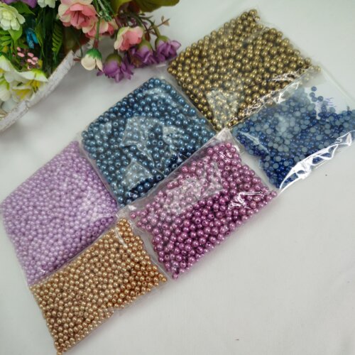 Kit Perolas Lilas,Mel,Uva,Ouro,Marinho,Meia Perola Azul +  Brinde Ponto Brilho Rosa e Perola Irisada Branca