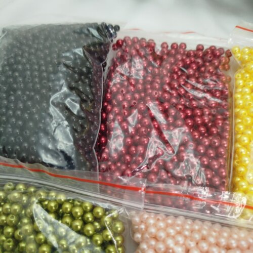 Kit 800 gramas Perolas Verde Agua, Preta,Salmão,Marrom, Bordo,Ve