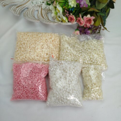 Kit 600 gramas Meia Perola Branca, Rosa,Marfim, Champanhe + Brinde Marfim