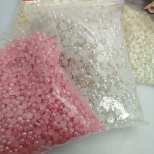 Kit 600 gramas Meia Perola Branca, Rosa,Marfim, Champanhe + Brind
