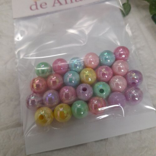 Perolas Decorativas Cores em Tons Candy - 08mm - 25 unidades