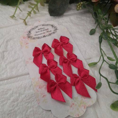 Laço Decorativo de Cetim Pink - Cartela com 6 unidades