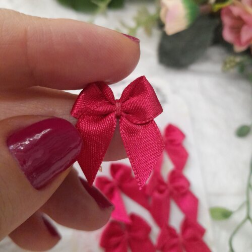 Laço Decorativo de Cetim Pink - Cartela com 6 unidades