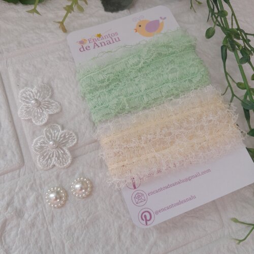 Kit de Rendas e Enfeites para Artesanato e Customização