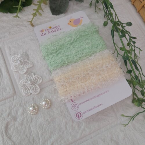 Kit de Rendas e Enfeites para Artesanato e Customização
