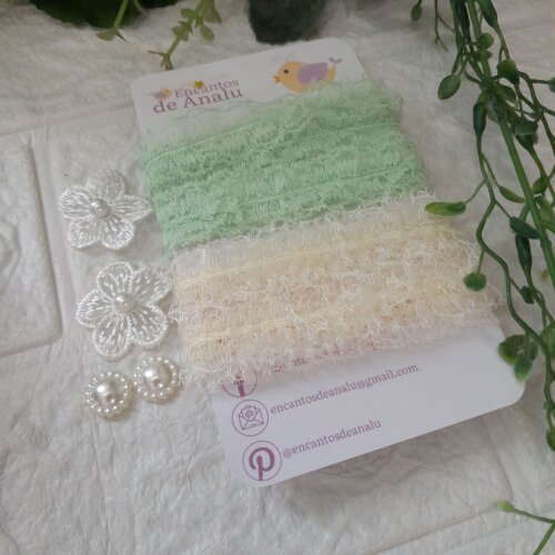 Kit de Rendas e Enfeites para Artesanato e Customização
