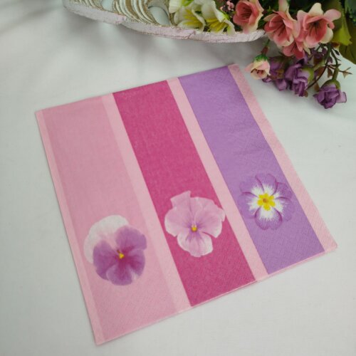7 Guardanapos de Papel para Decupagem tema Violetas