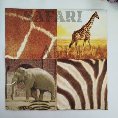 Guardanapo de Papel para Decupagem importado tema African Safari - 2 unidades
