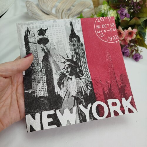 Guardanapo de Papel para Decupagem importado tema New York - 2 unidades