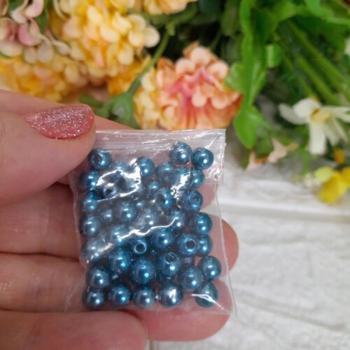Mix Pérolas e Apliques de Estrelas Azul e Dourado