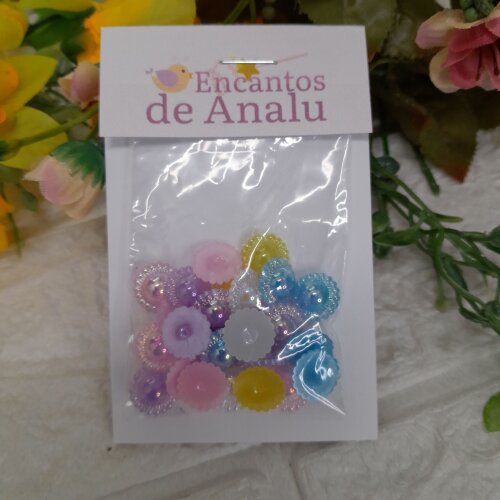Aplique meia Perola Plastica Colorida - 25 unidades - 11mm