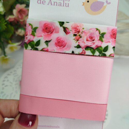 Kit Fitas e Enfeites Coordenados em Tons de Rosa para Pequenos Pr