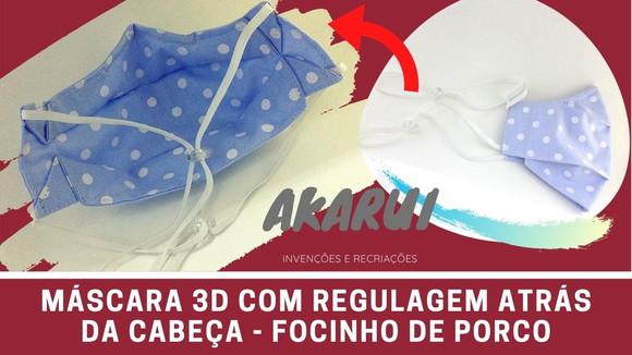 Máscara 3D 100% algodão, modelador nariz e regulagem elástic