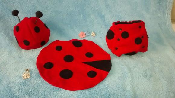 Newborn Touca Joaninha kit 3 pecas