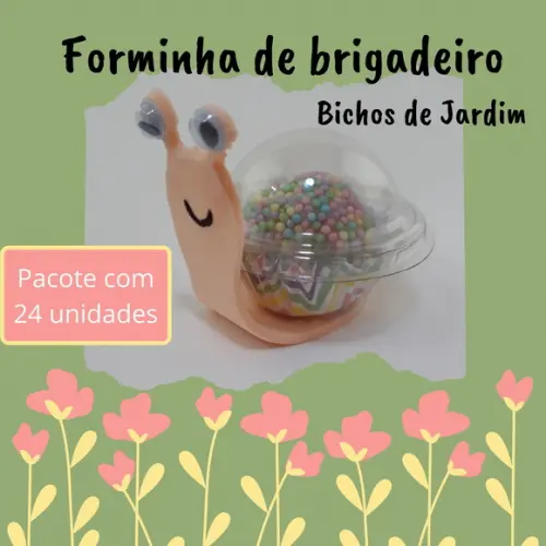 Forminha Caracol com porta brigadeiro descartável - 24 unid