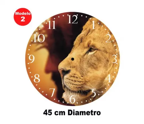 Relogio Parede Jesus Leao de Juda mdf 3mm 45 cm Diametro