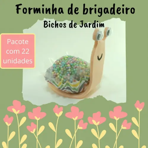 Forminha Brigadeiro e Doces Bichos de Jardim Caracol 22 Unid