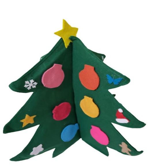 Arvore de Natal 3d Grande de Mesa Interativa em Feltro