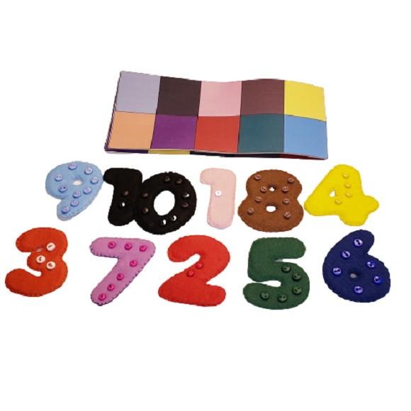 Jogo Pareamento Numérico em Feltro