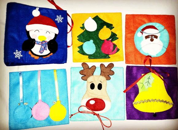Livro Atividades Interativo Sensorial Tema Natal em Feltro