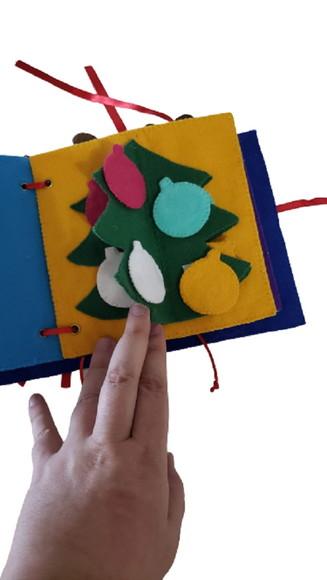 Livro Atividades Interativo Sensorial Tema Natal em Feltro