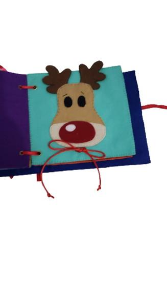 Livro Atividades Interativo Sensorial Tema Natal em Feltro