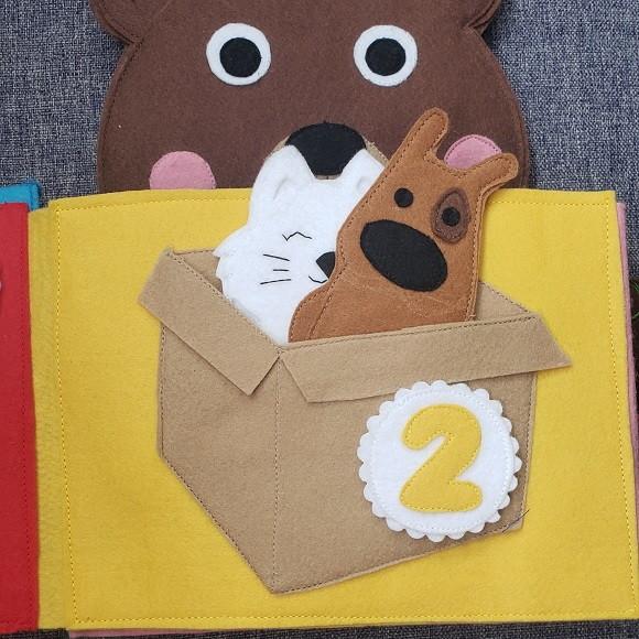 Livro Educativo Urso Vamos Contar de 1 a 5 em Feltro