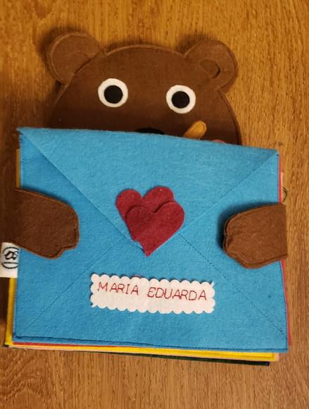 Livro Educativo Urso Vamos Contar de 1 a 5 em Feltro