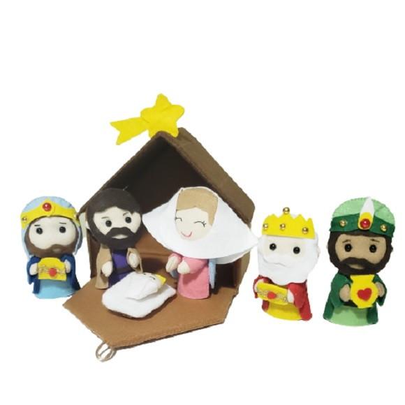 Presépio Pequeno de Natal em Feltro