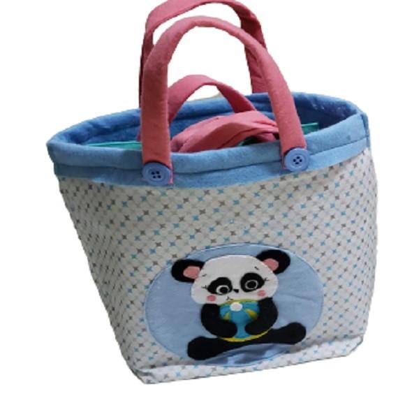 Sacolinha de Brincar Panda com 6 Atividades em Feltro