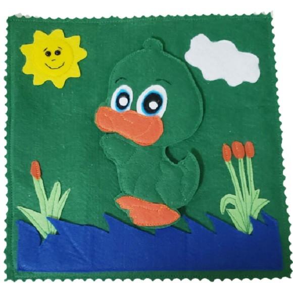 Sacolinha de Brincar Patinho Colorido em Feltro