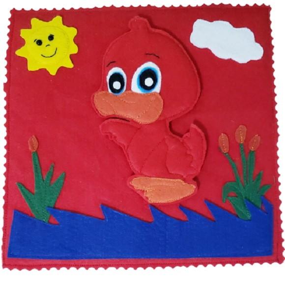 Sacolinha de Brincar Patinho Colorido em Feltro