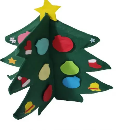 Arvore de Natal 3d Grande de Mesa Interativa em Feltro