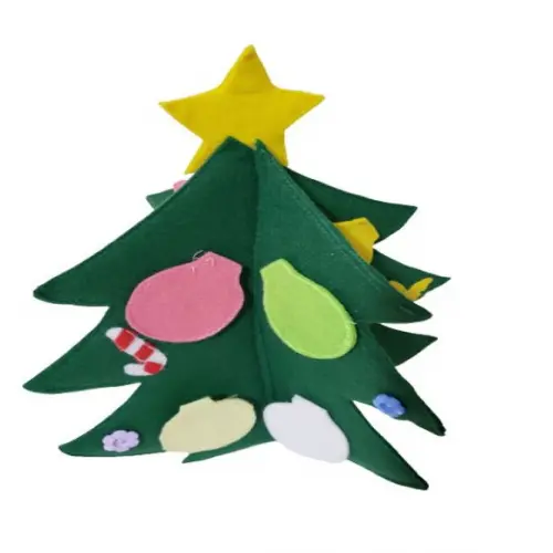 Arvore de Natal 3d Pequena de Mesa Interativa em Feltro