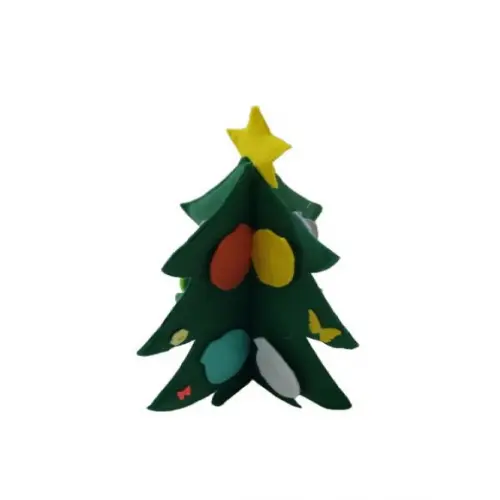 Arvore de Natal 3d Pequena de Mesa Interativa em Feltro