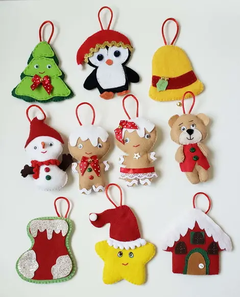 Arvore de Natal De Mesa Interativa Feltro com 24 pingentes