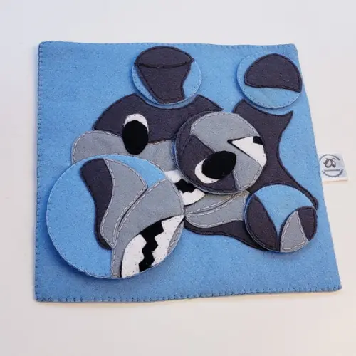 Kit 3 Quebra Cabeças Giratórios Animais em Feltro