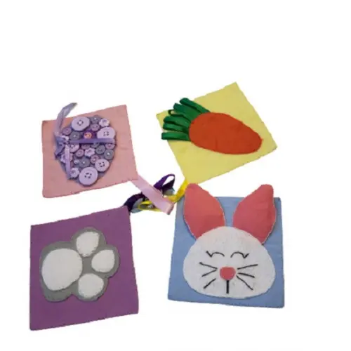 Kit 4 Cards Sensoriais em Feltro Montessori