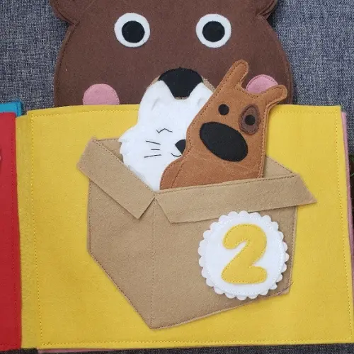 Livro Educativo Urso Vamos Contar de 1 a 5 em Feltro