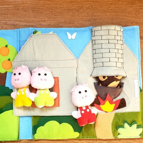 Livro Cenário os Três Porquinhos em Feltro