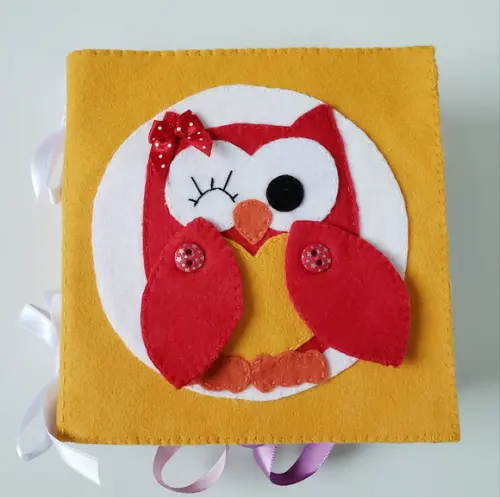 Livro Sensorial Quiet Book Corujinha em Feltro
