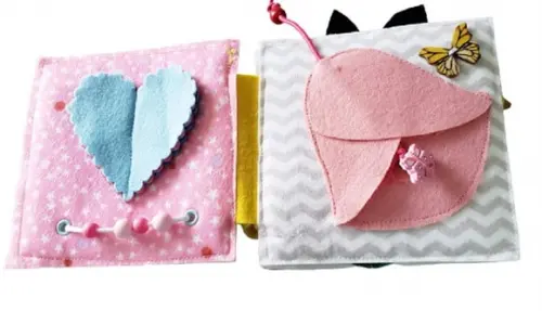 Mini Livro Sensorial com 8 Atividades em Feltro