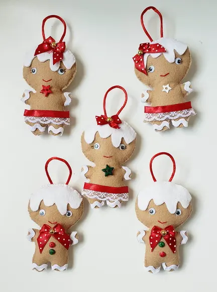 Pingentes de Natal em Feltro