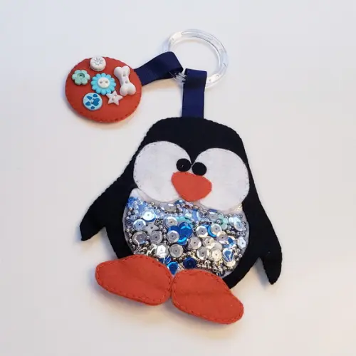 Pinguim Chocalho Cadê Meu Par em Feltro