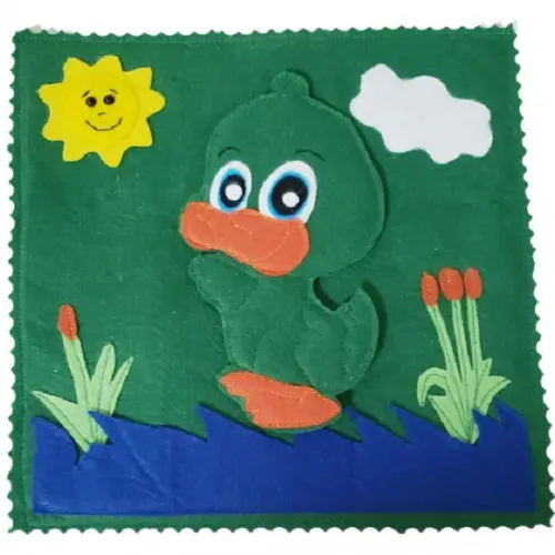 Sacolinha de Brincar Patinho Colorido em Feltro