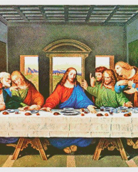 A Última Ceia de Davinci - Gráfico Ponto Cruz - Arquivo digital