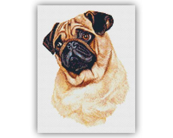 Cão Pug - Gráfico Ponto Cruz
