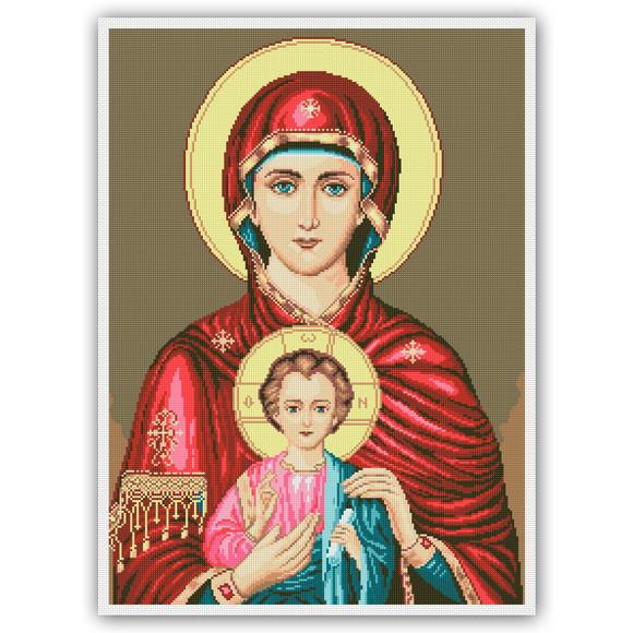 Ícone Maria e Jesus - Gráfico Ponto Cruz