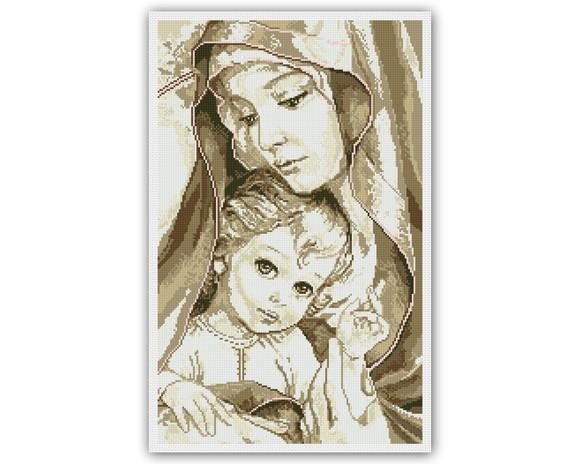Maria e Jesus Menino - Gráfico Ponto Cruz