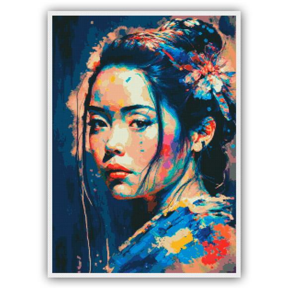 Mulher Oriental - Gráfico Ponto Cruz